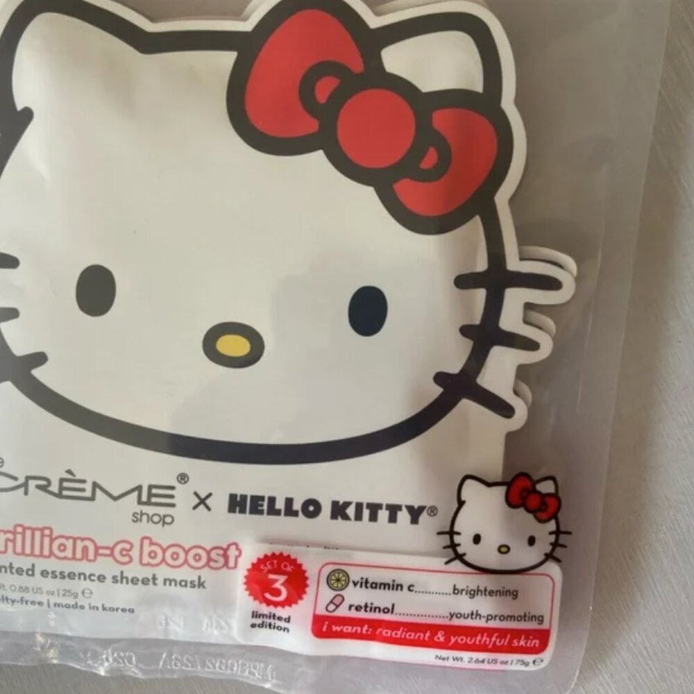 NWT The Creme Shop x Sanrio Sheet Mask Hello Kitty Limited Edition 3 Sheets